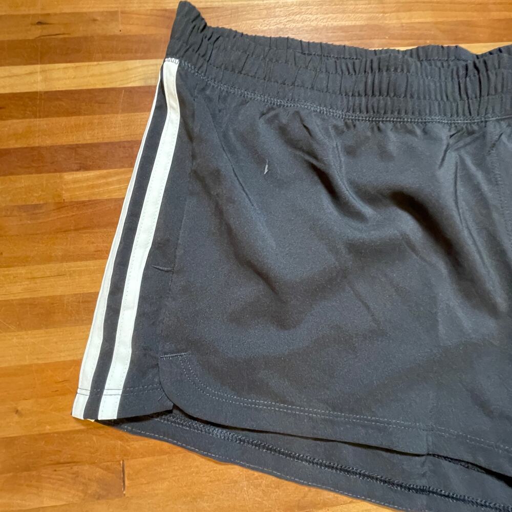 Adidas Womens Pacers Striped Running Shorts black Large - Picture 4 of 9